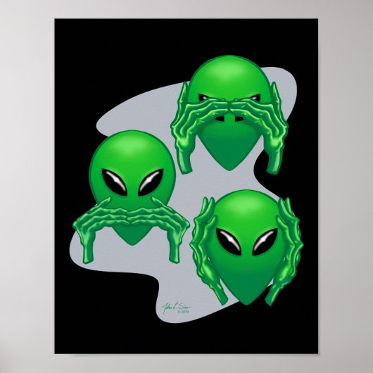 Drie Wise Aliens Poster (Voorkant)