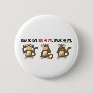 Drie Wise-apen Buttonnen Ronde Button 5,7 Cm