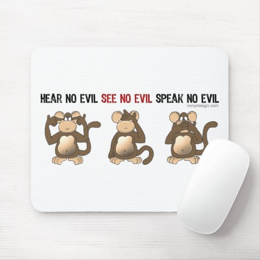 Drie Wise-apen-Muismatten Muismat (Met muis)