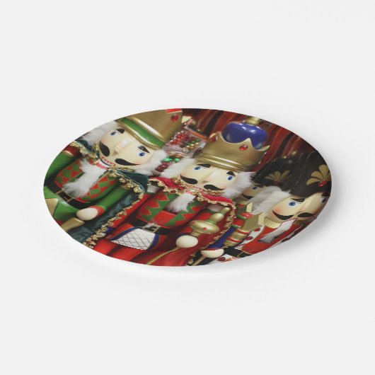 Drie Wise Crackers - Nutkraker Kerstmis Papieren Bordje (Gekanteld)