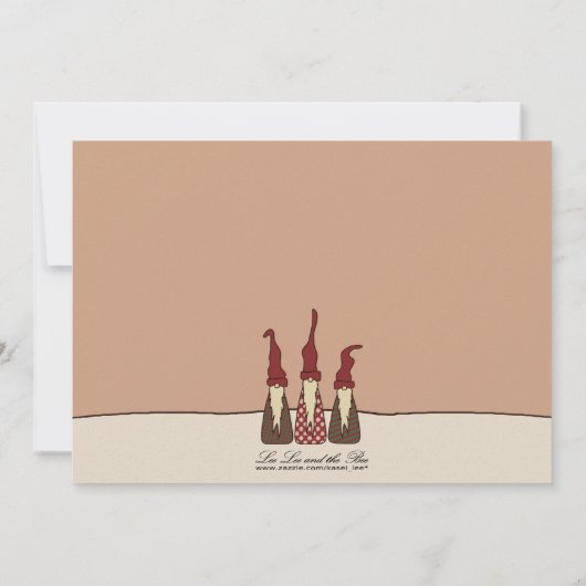 Drie Wise Elves, uitnodiging van de kerstpartij (Achterkant)