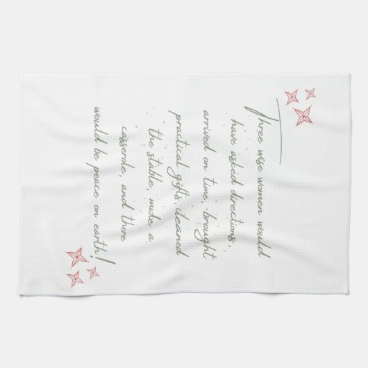 Drie Wise-kerstvrouwenkeukenhanddoeken Theedoek (Horizontaal)