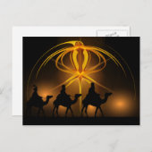 Drie Wise-Mannen en Advent Star Merry-kerst Feestdagenkaart (Voorkant / Achterkant)