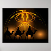 Drie Wise-Mannen en Advent Star Merry-kerst Poster (Voorkant)