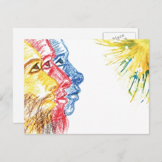 Drie Wise-Mannen en het Abstracte Ster-Ontwerp van Feestdagenkaart (Voorkant / Achterkant)