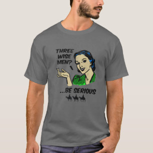 Drie Wise Mannen Funny Vintage Kerstmis T-shirt