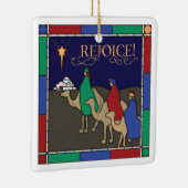 Drie Wise Mannen Glas in lood Kerstmis Keramisch Ornament (Rechts)