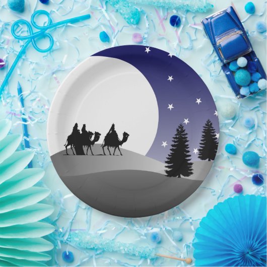 Drie Wise Mannen: Grafisch kerstfeest Papieren Bordje (Feest)