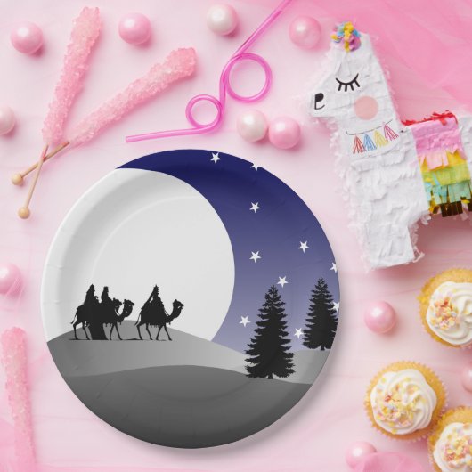 Drie Wise Mannen: Grafisch kerstfeest Papieren Bordje (Feest)