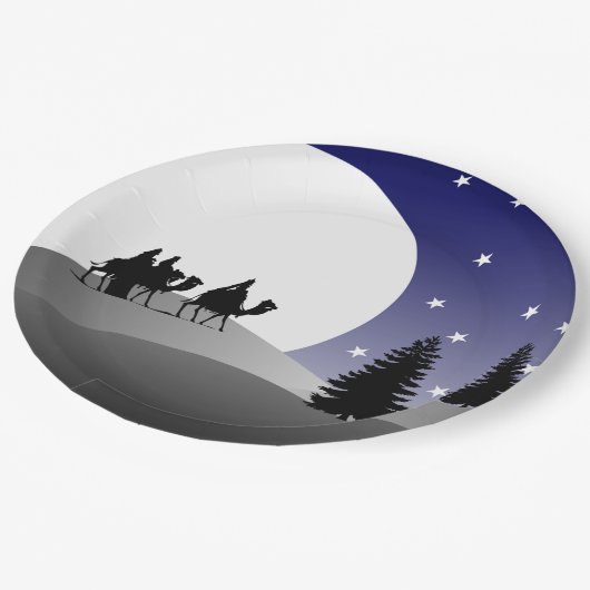 Drie Wise Mannen: Grafisch kerstfeest Papieren Bordje (Gekanteld)