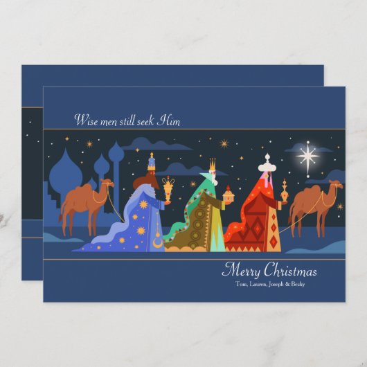 Drie Wise Mannen kerstkaart (Voorkant / Achterkant)