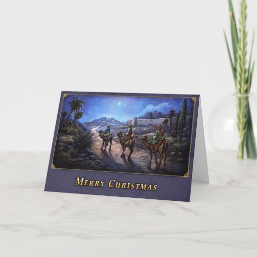 Drie Wise-Mannen kerstkaart Feestdagen Kaart (Voorkant)