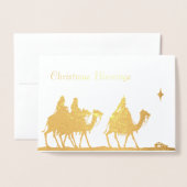 Drie Wise Mannen Kerstmis Folie Kaarten (Voorkant met envelop)
