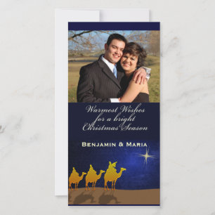 Drie Wise Mannen Kerstmis - Persoonlijke fotokaart Feestdagenkaart