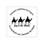 Drie Wise Mannen Kerstmis Ronde Adres van de Terug Rubberstempel (Afrduk)