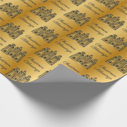 Drie-Wise Mannen kerstzegeningen voor goud en zeem Cadeaupapier (Hoek)