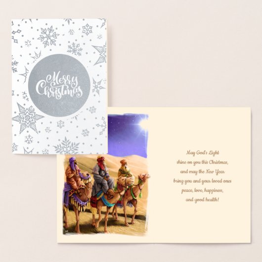 Drie Wise Mannen Luxe Real Folie kerstKaarten Kaarten (Display)