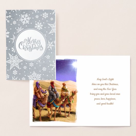 Drie Wise Mannen Luxe Real Folie kerstKaarten Kaarten (Display)