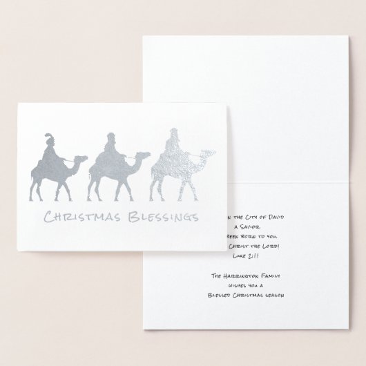 Drie Wise Mannen Magi kerstballetjes Folie Kaart (Display)