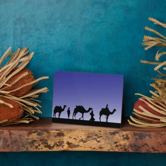 Drie Wise-Mannen op hun reis met kamelen Fotoplaat (Zijkant)