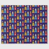Drie Wise-Mannen op Navy Blue Cadeaupapier (Vlak)