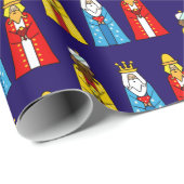 Drie Wise-Mannen op Navy Blue Cadeaupapier (Rol Hoek)