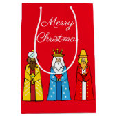 Drie Wise-Mannen op Red Medium Gift Bag Cadeauzakje (Voorkant)