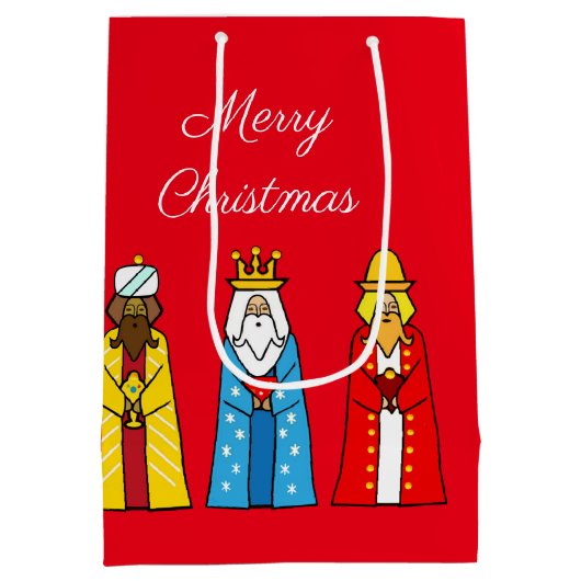 Drie Wise-Mannen op Red Medium Gift Bag Cadeauzakje (Achterkant)