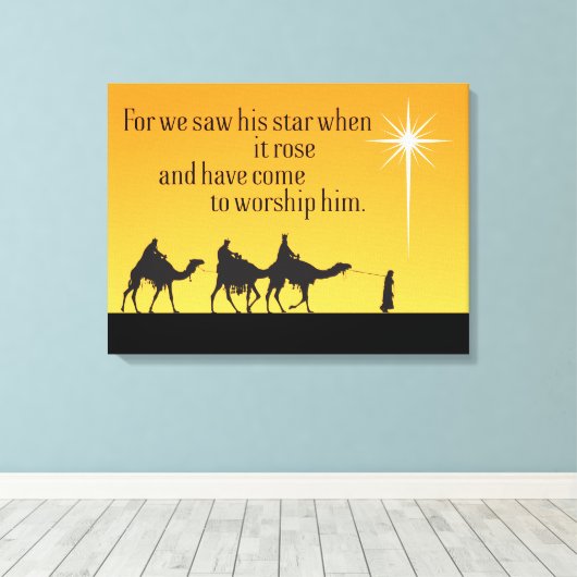 Drie Wise Mannen Star van Bethlehem kerstcanvas Canvas Afdruk (Insitu (Houten vloer))