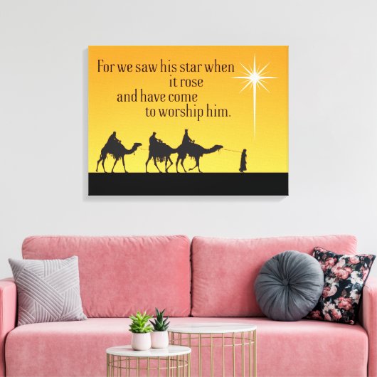 Drie Wise Mannen Star van Bethlehem kerstcanvas Canvas Afdruk (Insitu (Woonkamer))