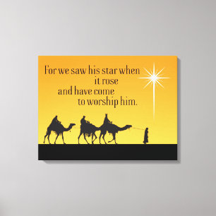 Drie Wise Mannen Star van Bethlehem kerstcanvas Canvas Afdruk