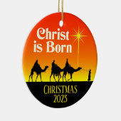 Drie Wise Mannen Star van Bethlehem Kerstmis Keramisch Ornament (Rechts)