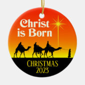 Drie Wise Mannen Star van Bethlehem Kerstmis Keramisch Ornament (Voorkant)