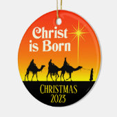 Drie Wise Mannen Star van Bethlehem Kerstmis Keramisch Ornament (Links)