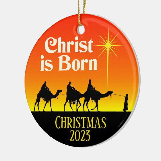 Drie Wise Mannen Star van Bethlehem Kerstmis Keramisch Ornament (Links)