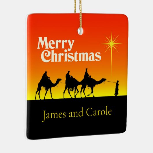 Drie Wise Mannen Star van Bethlehem Kerstmis Keramisch Ornament (Rechts)