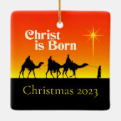 Drie Wise Mannen Star van Bethlehem Kerstmis Keramisch Ornament (Achterkant)