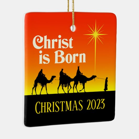 Drie Wise Mannen Star van Bethlehem Kerstmis Keramisch Ornament (Rechts)