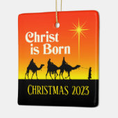 Drie Wise Mannen Star van Bethlehem Kerstmis Keramisch Ornament (Links)