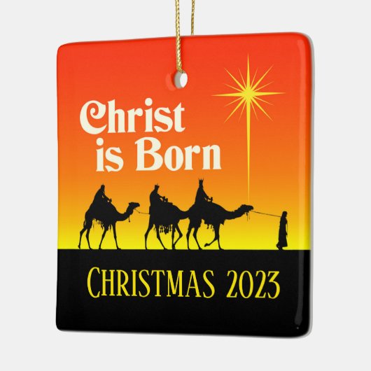 Drie Wise Mannen Star van Bethlehem Kerstmis Keramisch Ornament (Links)