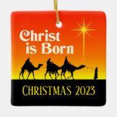 Drie Wise Mannen Star van Bethlehem Kerstmis Keramisch Ornament (Voorkant)