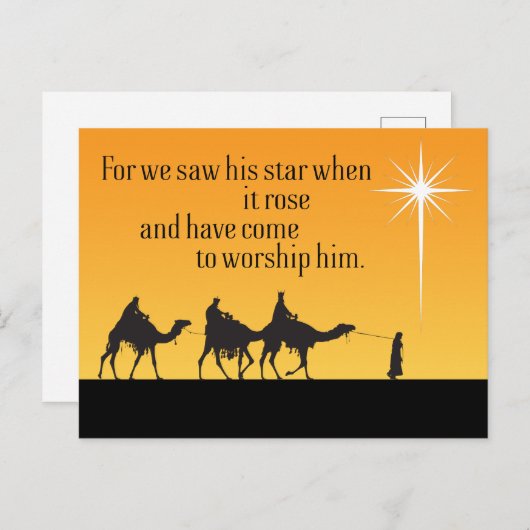 Drie Wise Mannen Star van Bethlehem kerstpostcar Briefkaart (Voorkant / Achterkant)