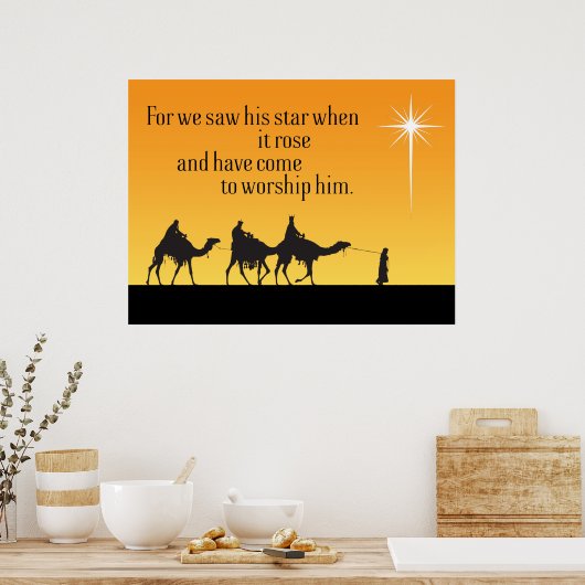 Drie Wise Mannen Star van Bethlehem kerstPoster Poster (Keuken)