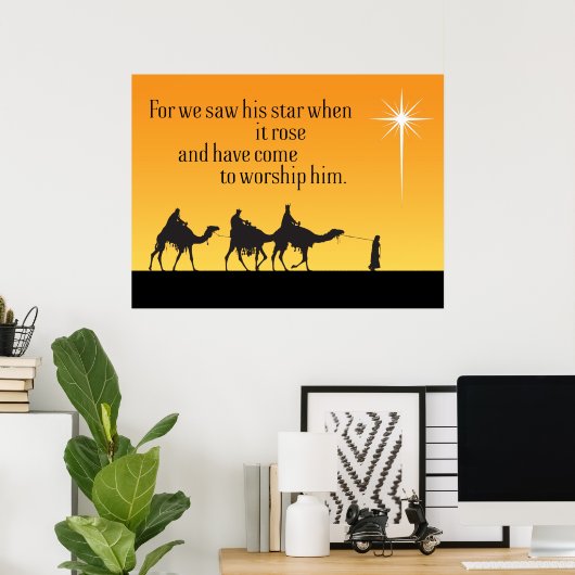 Drie Wise Mannen Star van Bethlehem kerstPoster Poster (Thuiskantoor)