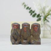 Drie Wise Monkeys Briefkaart (Staand voorkant)
