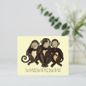 Drie Wise Monkeys Briefkaart (Staand voorkant)