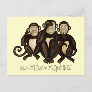 Drie Wise Monkeys Briefkaart