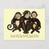 Drie Wise Monkeys Briefkaart (Voorkant)
