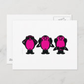 Drie Wise Monkeys Briefkaart (Voorkant / Achterkant)