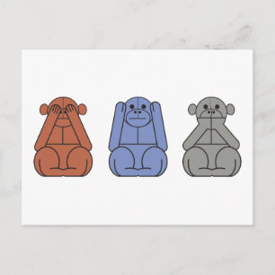 Drie Wise Monkeys Briefkaart